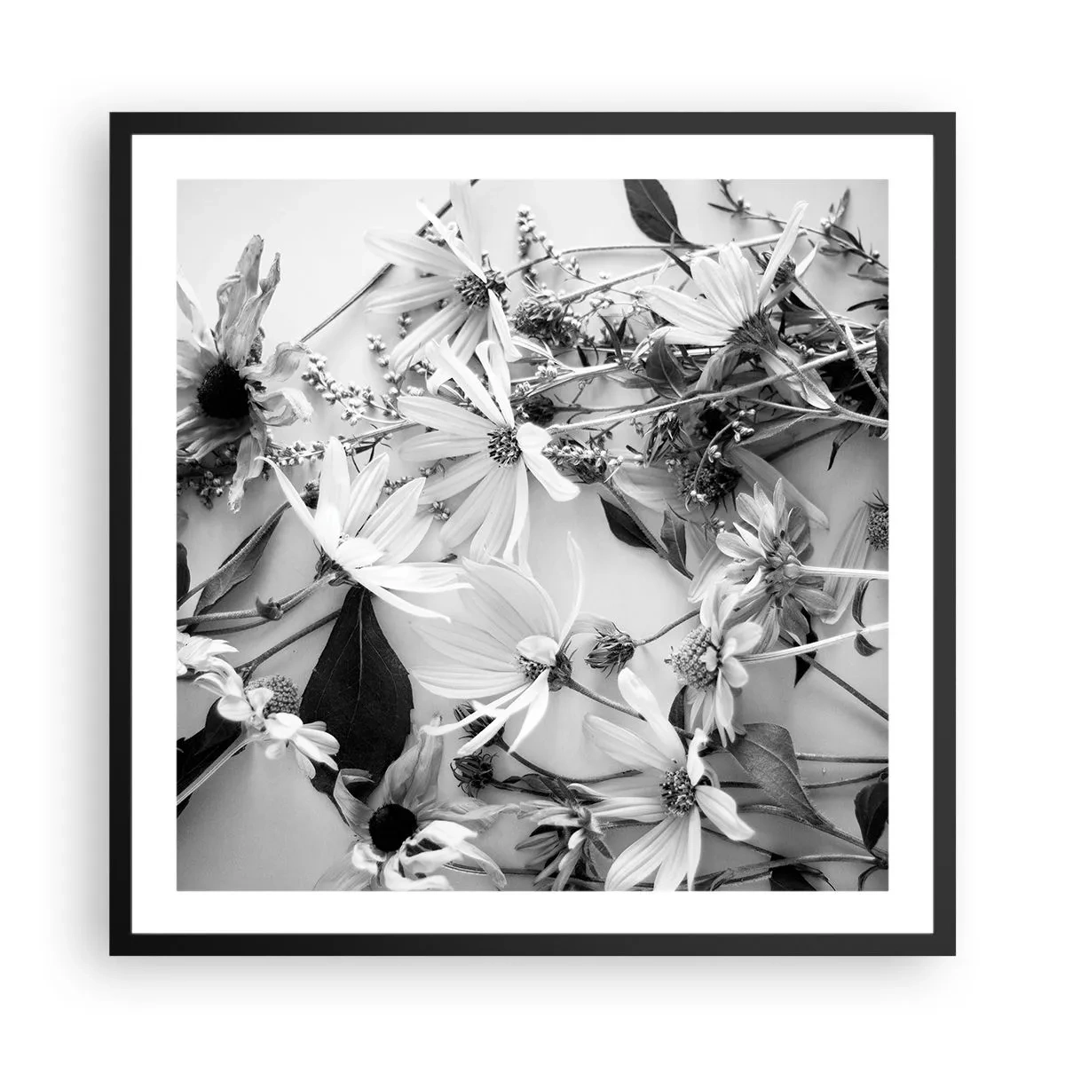 Poster in cornice nera - Un non bouquet di fiori - 60x60 cm