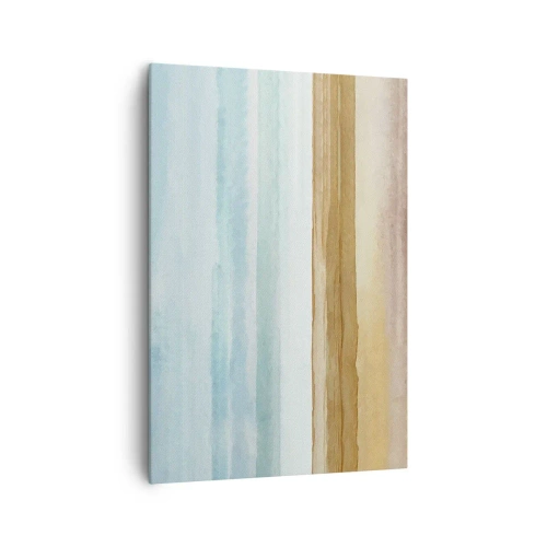 Quadro su tela - Stampe su Tela - Paesaggio astratto di spiaggia in tonalità pastello - 70x100cm - Rilassamento - Decorazione murale moderna per soggiorno e camera da letto ARTTOR