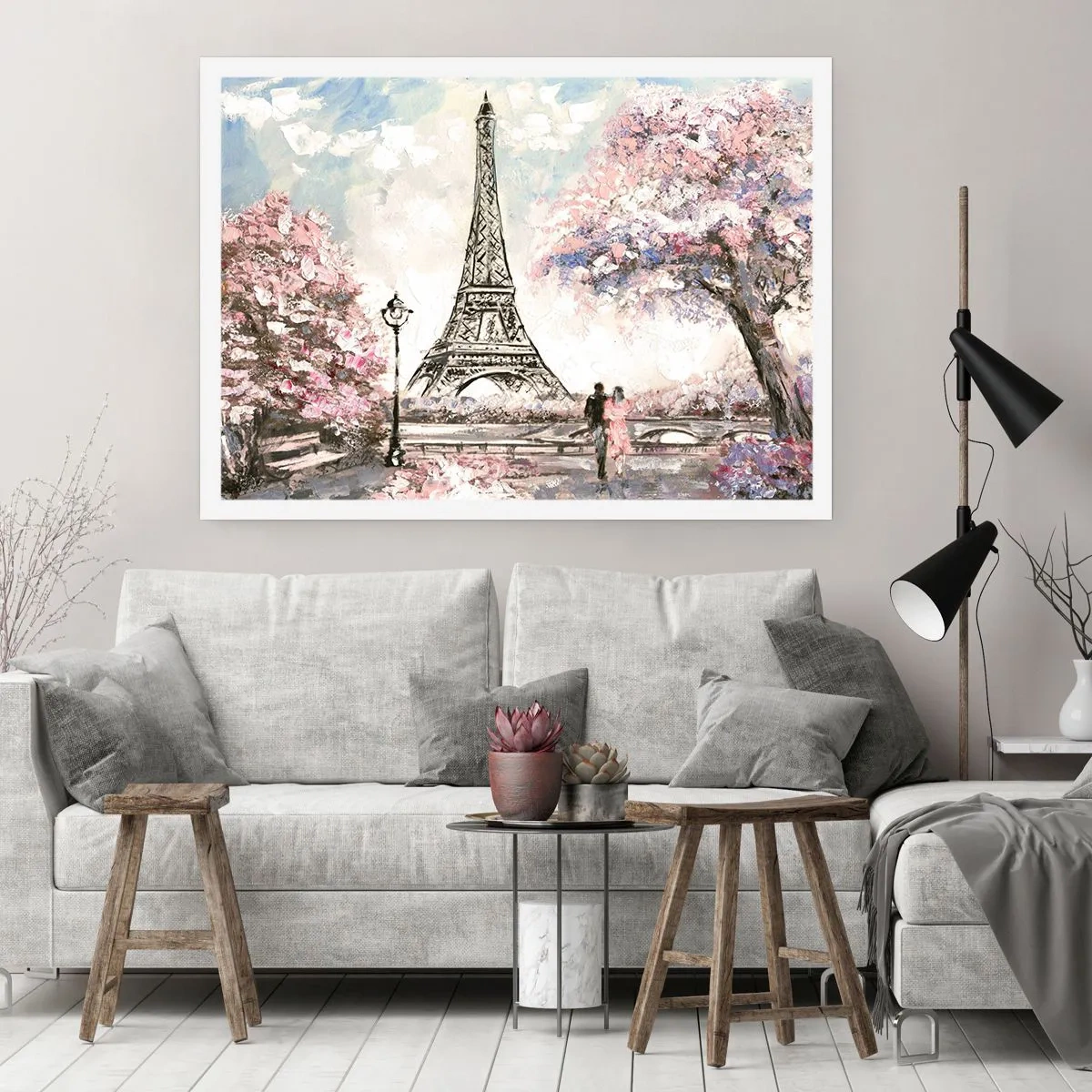 Poster - Passeggiata a Parigi in aprile - 91x61 cm