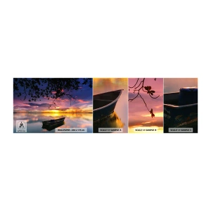 Campione di Fotomurale Adesivo Deluxe Sticker - Ti sembra di essere sospeso nel cielo... - Paesaggio, Tramonto, Lago - 100x30 cm