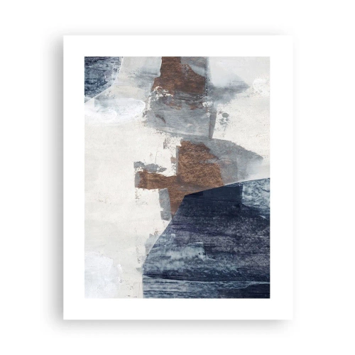 Poster - Forme blu e marroni - 40x50 cm