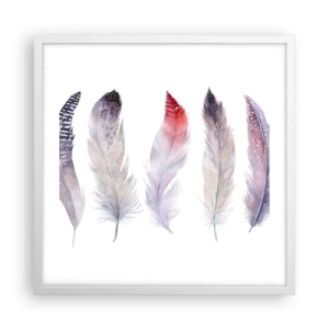 Poster in cornice bianca - Delicate come una nebbia multicolore - 50x50 cm