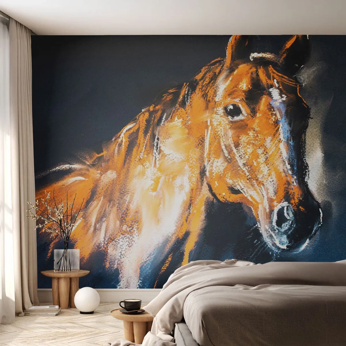 Fotomurali Premium Sand - Allora, andiamo? - Animali, Cavallo, Cavalla - 100x70 cm