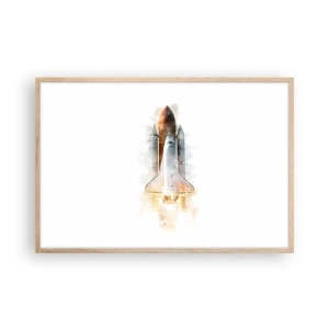 Poster in cornice rovere chiaro - La partenza degli esploratori - 91x61 cm