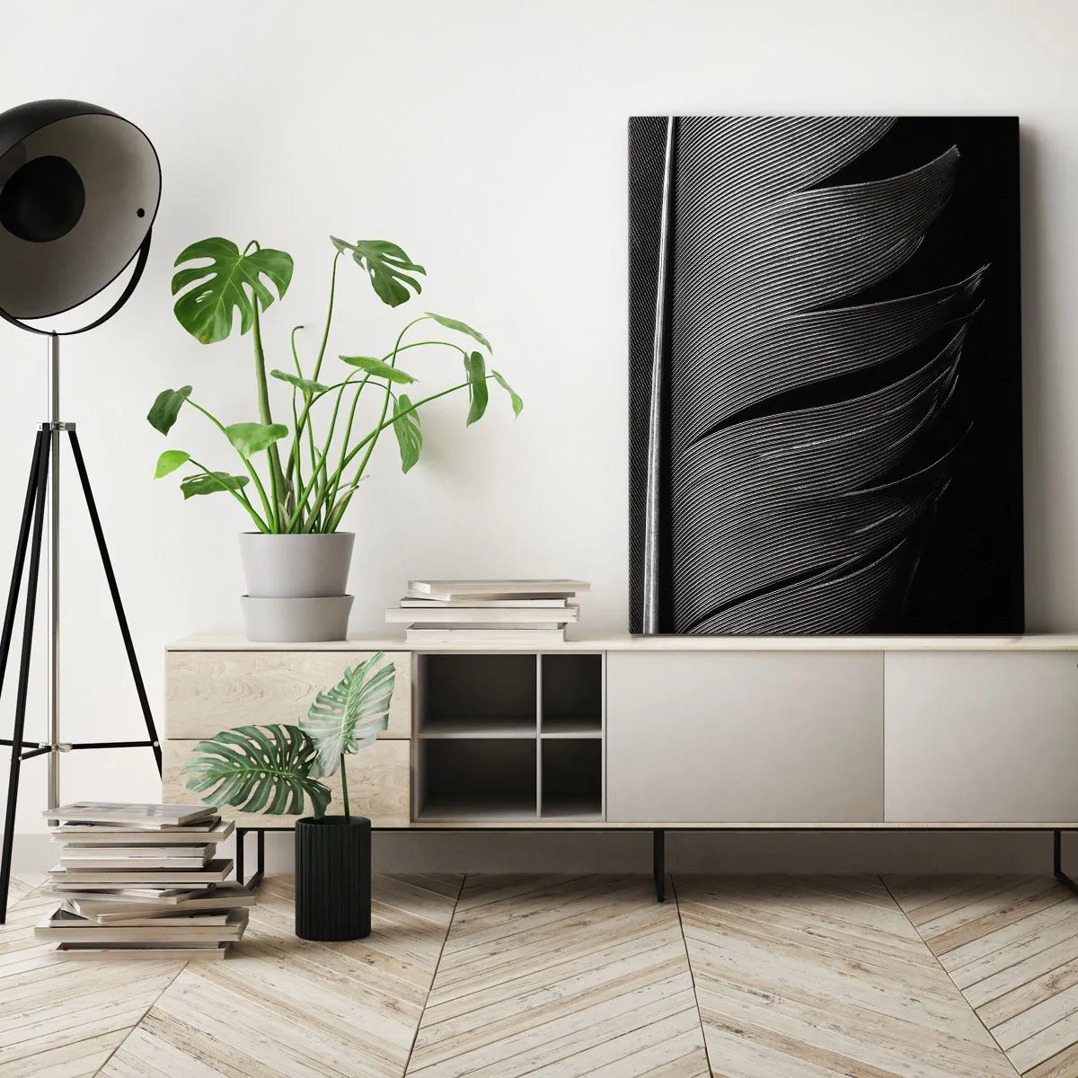 Quadro su tela - Stampe su Tela - Piuma: struttura meravigliosa - 45x80 cm