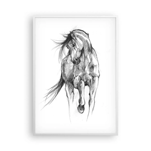 Poster in cornice bianca - Trotto aggraziato - 70x100 cm
