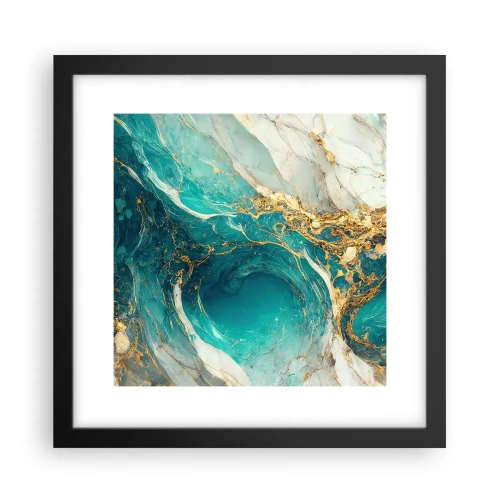 Poster in cornice nera - Composizione con vene d'oro - 30x30 cm