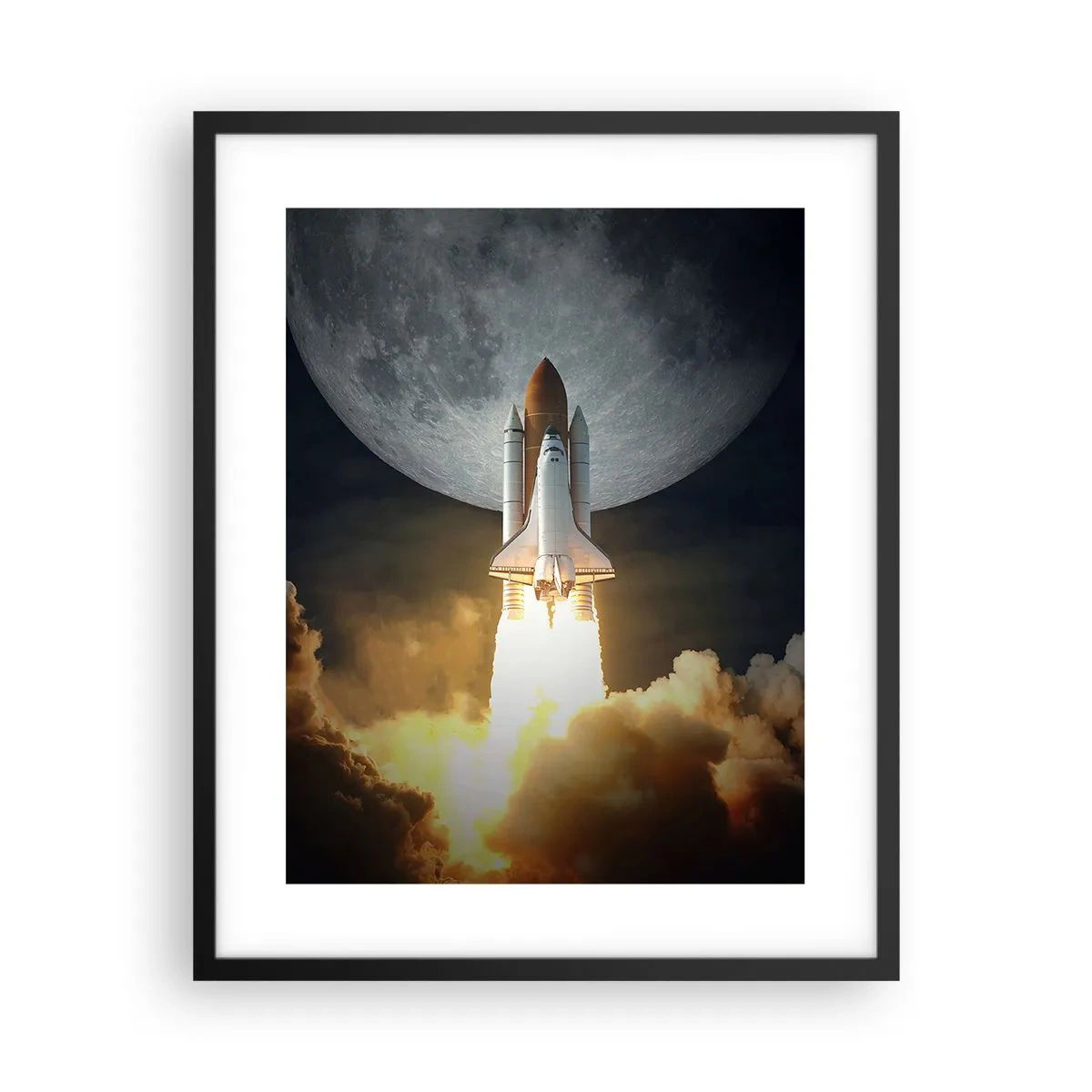 Poster in cornice nera - L'inizio di un'avventura spaziale - 40x50 cm