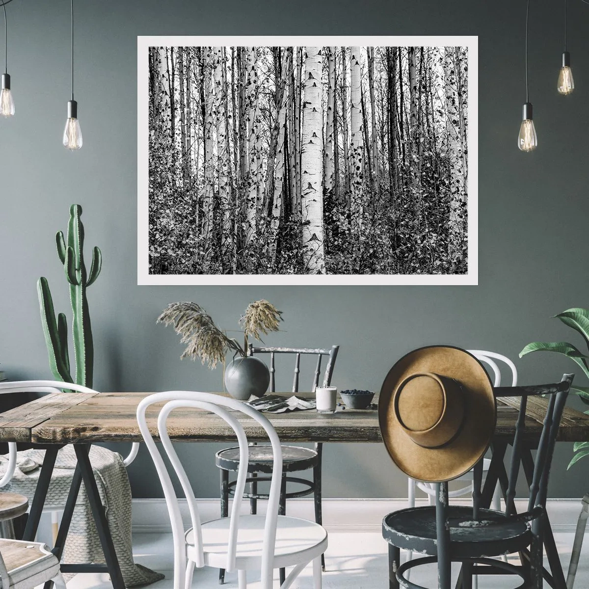 Poster - Colonnato di betulle - 70x50 cm