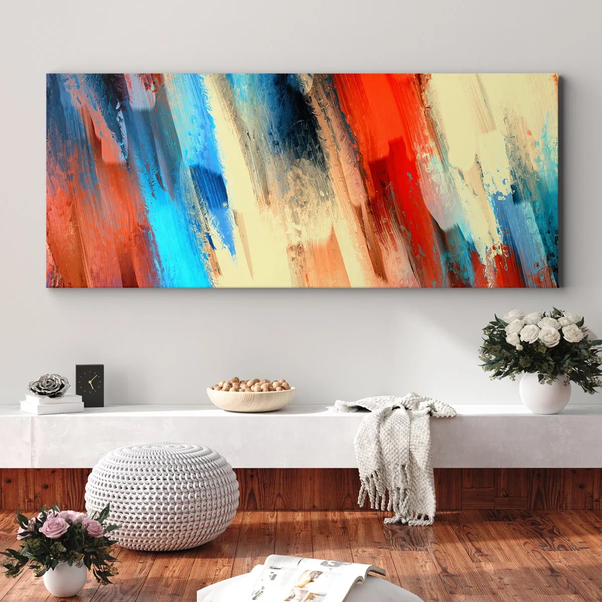 Quadro su tela - Stampe su Tela - Cascata di colori - 90x30 cm