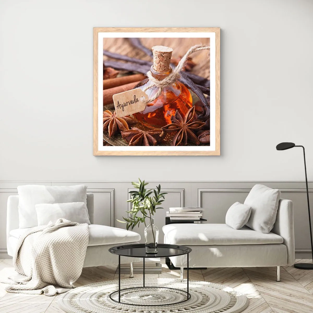 Poster in cornice rovere chiaro - Verso l'unità del corpo e dell'anima - 30x30 cm