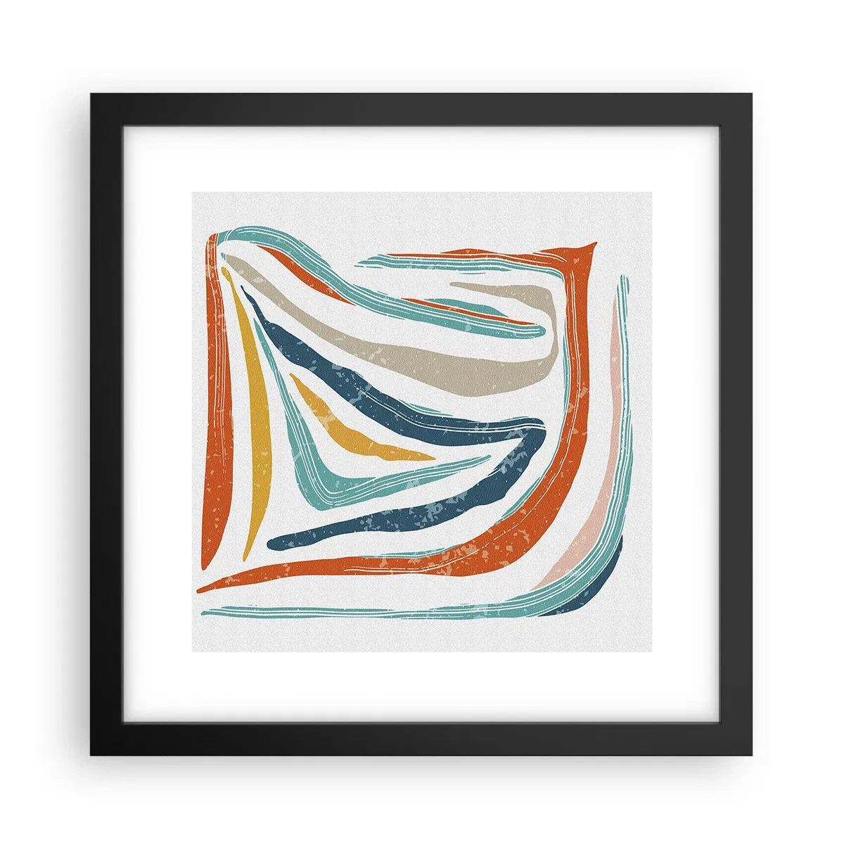 Poster in cornice nera - Astrazione piacevolmente sorridente - 30x30 cm