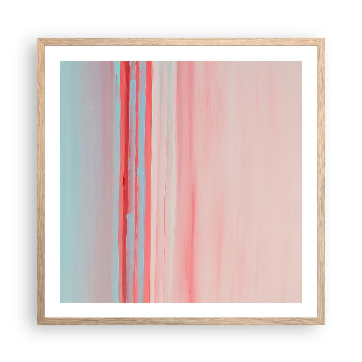 Poster in cornice rovere chiaro - Astrazione all'alba - 60x60 cm