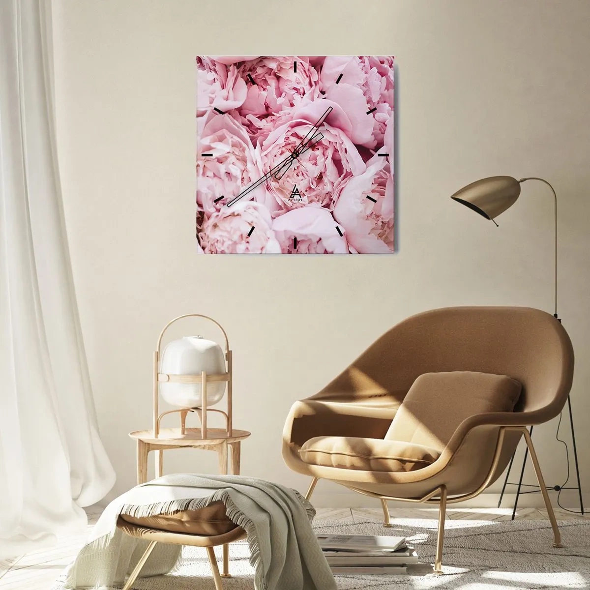 Orologio da parete - Orologio in Vetro - Morbide e profumate - 40x40 cm