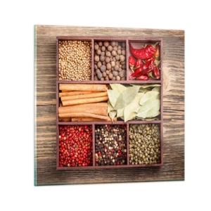 Quadro su vetro - Ordine delle forme, bouquet degli aromi - 30x30 cm