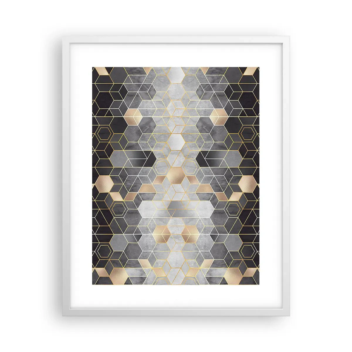 Poster in cornice bianca - Composizione di diamante - 40x50 cm