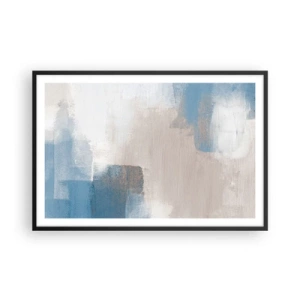 Poster in cornice nera - Astrazione rosa coperta dal blu - 91x61 cm