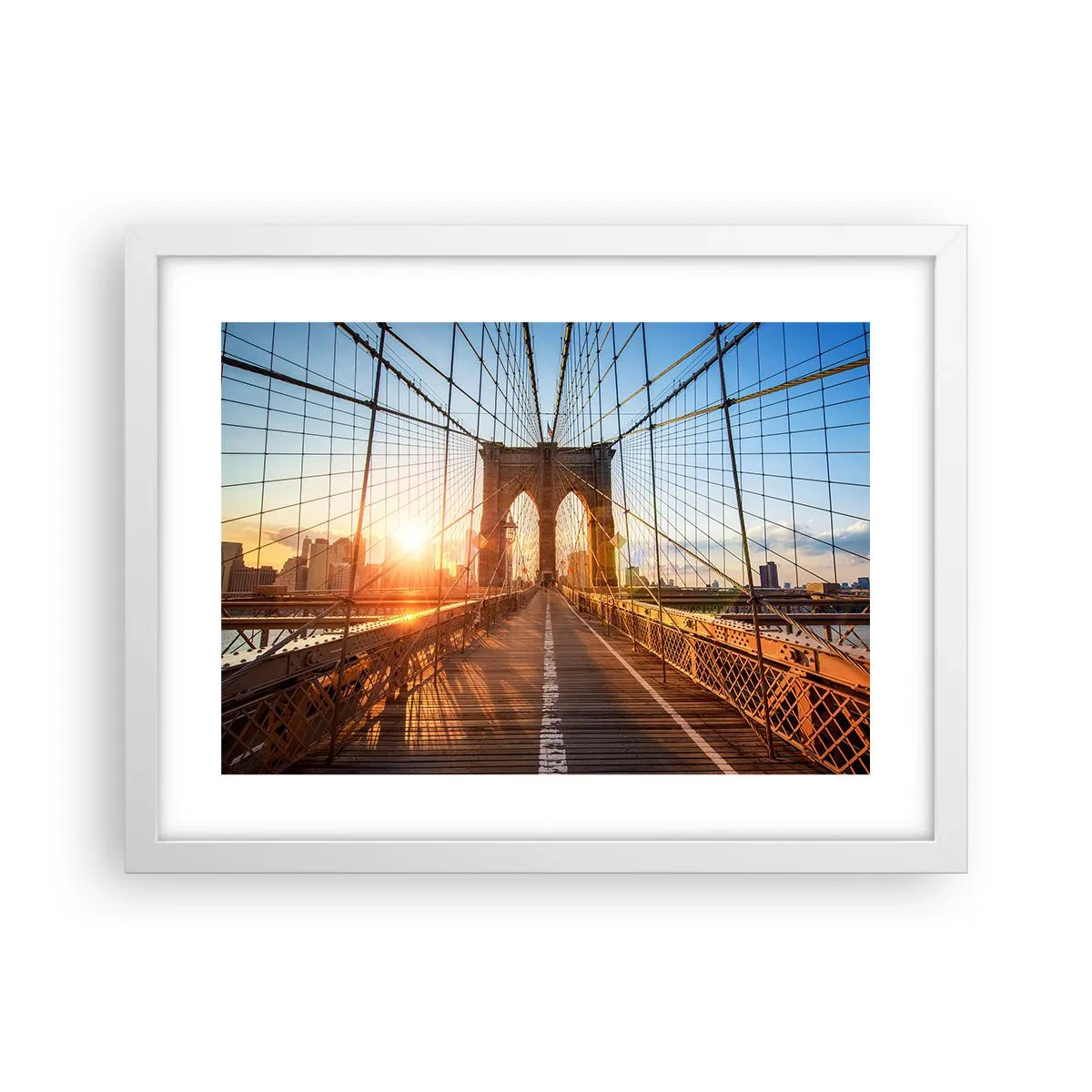 Poster in cornice bianca - Sul ponte d'oro - 40x30 cm