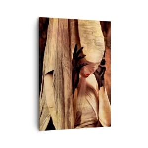 Quadro su tela - Stampe su Tela - Una donna con un velo e uno stile misterioso su uno sfondo scuro - 50x70cm - Tra il bene e il male - Decorazione murale moderna per soggiorno e camera da letto ARTTOR