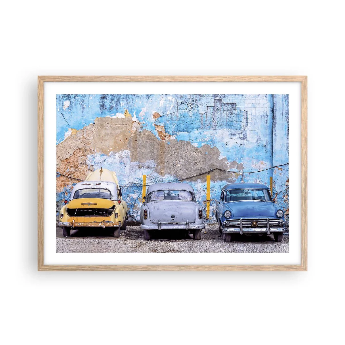 Poster in cornice rovere chiaro - L'incontro dei veterani - 70x50 cm