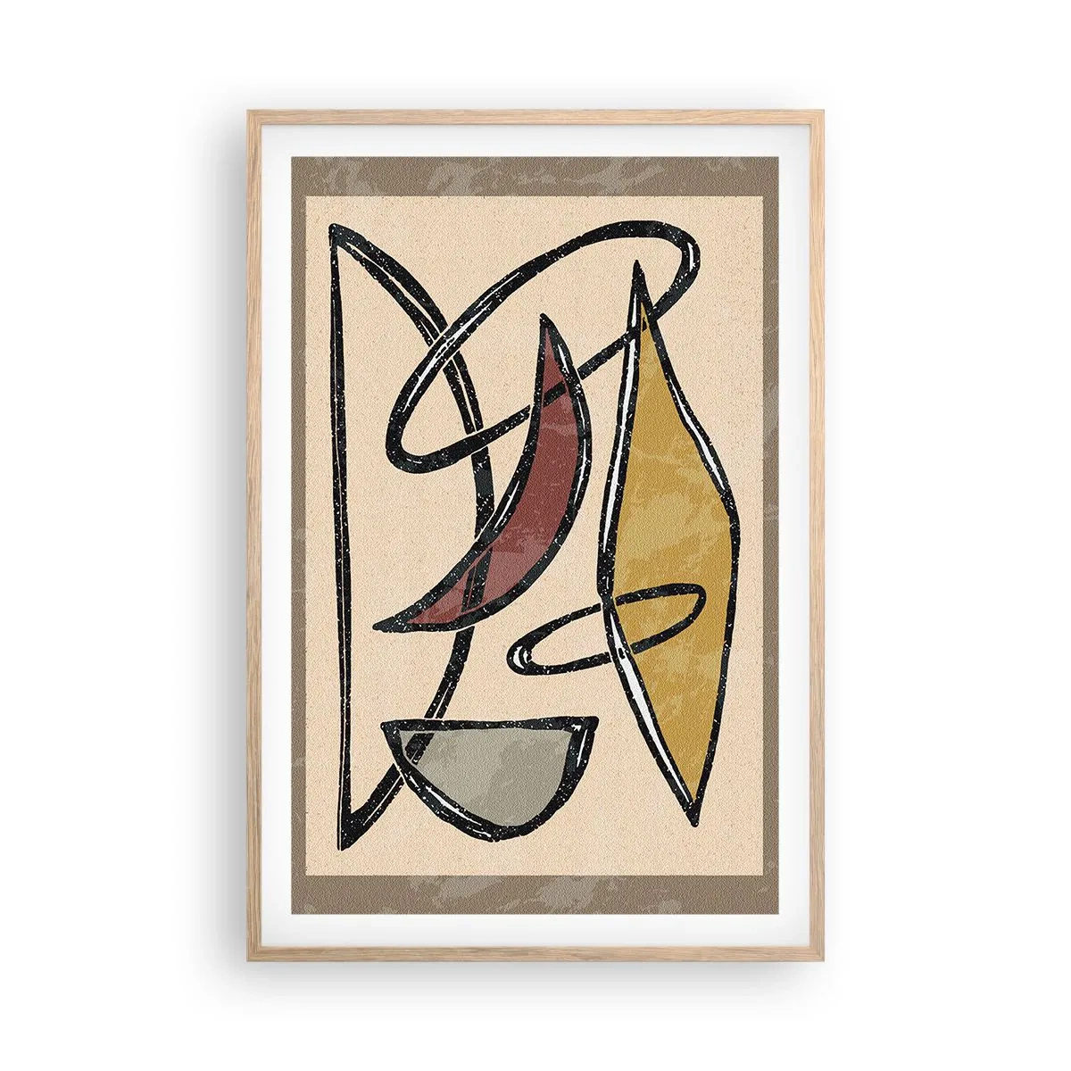 Poster in cornice rovere chiaro - Composizione: archi e ovali - 61x91 cm