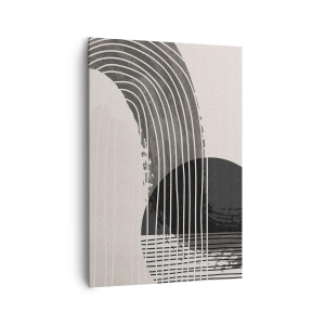 Quadro su tela - Stampe su Tela - Motivo astratto con linee e forme geometriche - 70x100cm - Andata e ritorno - Decorazione murale moderna per soggiorno e camera da letto ARTTOR