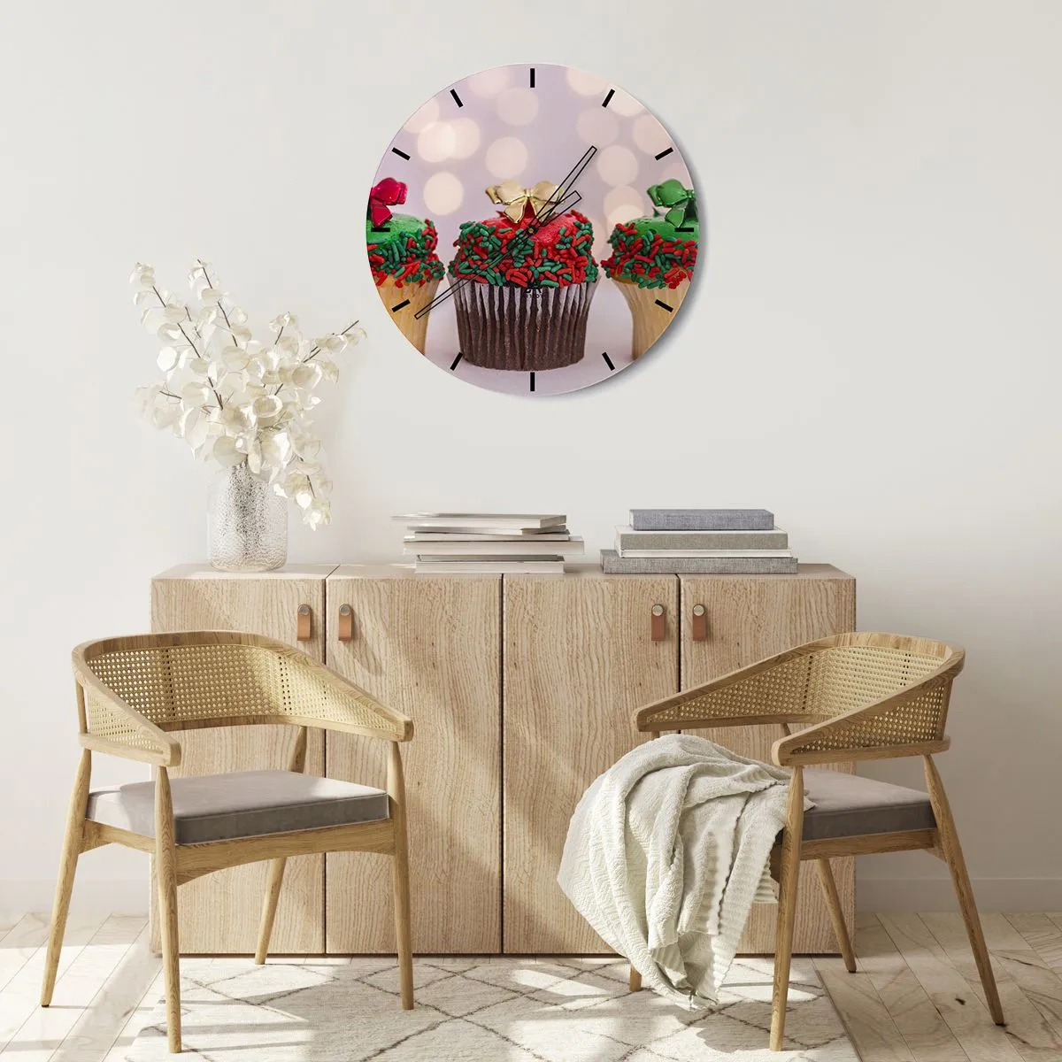 Orologio da parete - Orologio in Vetro - Dolci a volontà - 40x40 cm