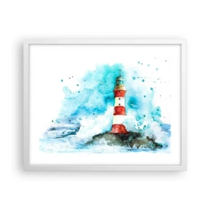 Poster in cornice bianca - L'unità dei quattro elementi - 50x40 cm