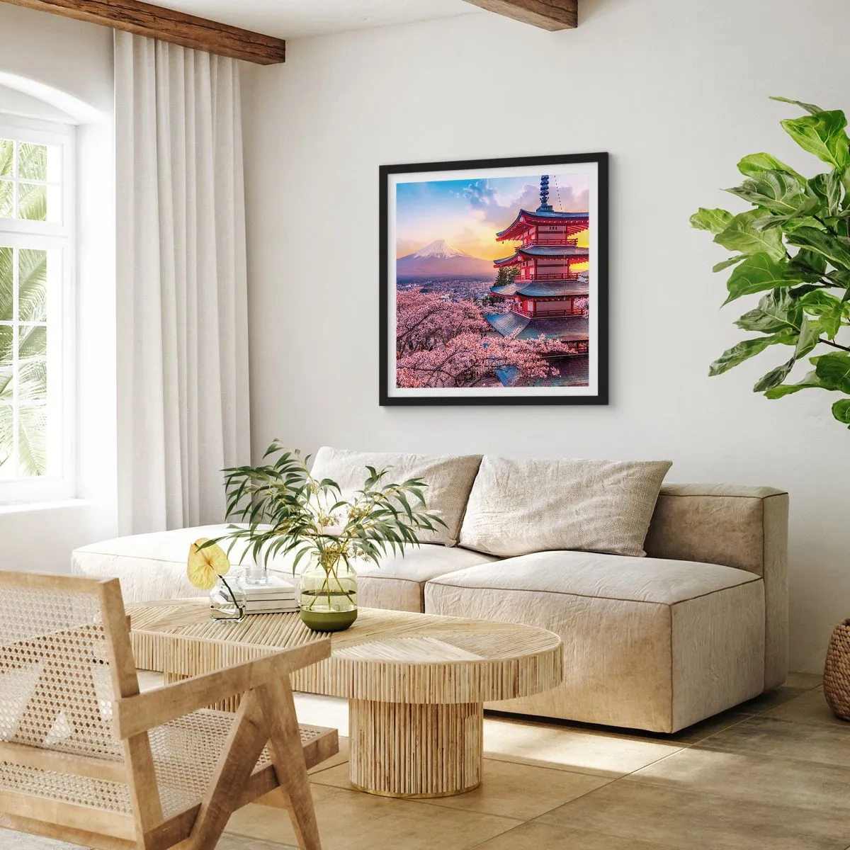 Poster in cornice nera - L'essenza dell'anima giapponese - 50x50 cm