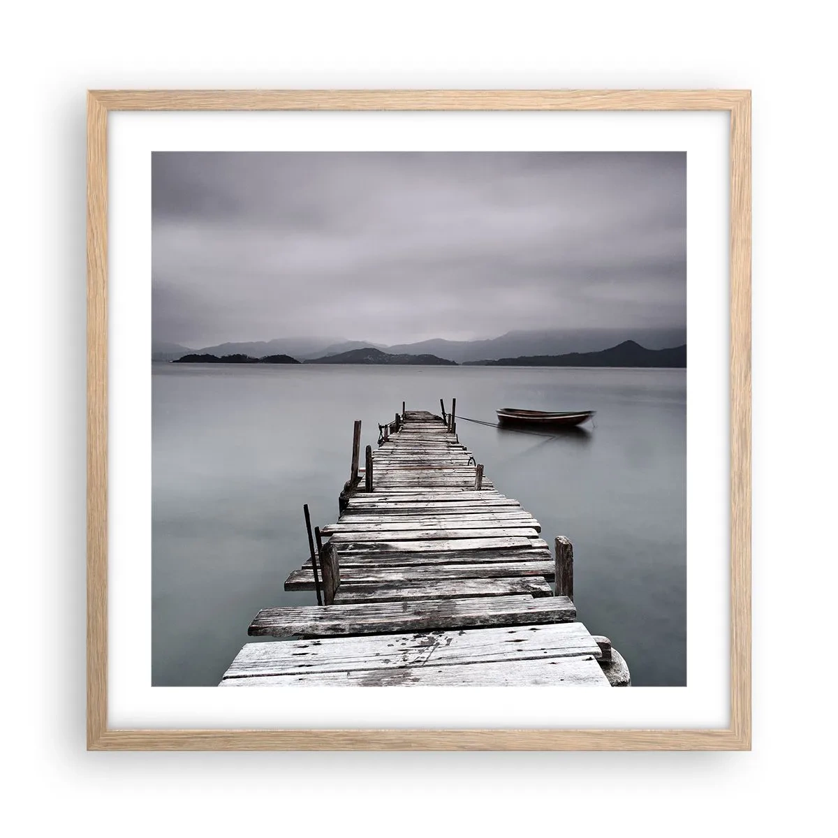 Poster in cornice rovere chiaro - Domani puoi partire - 50x50 cm