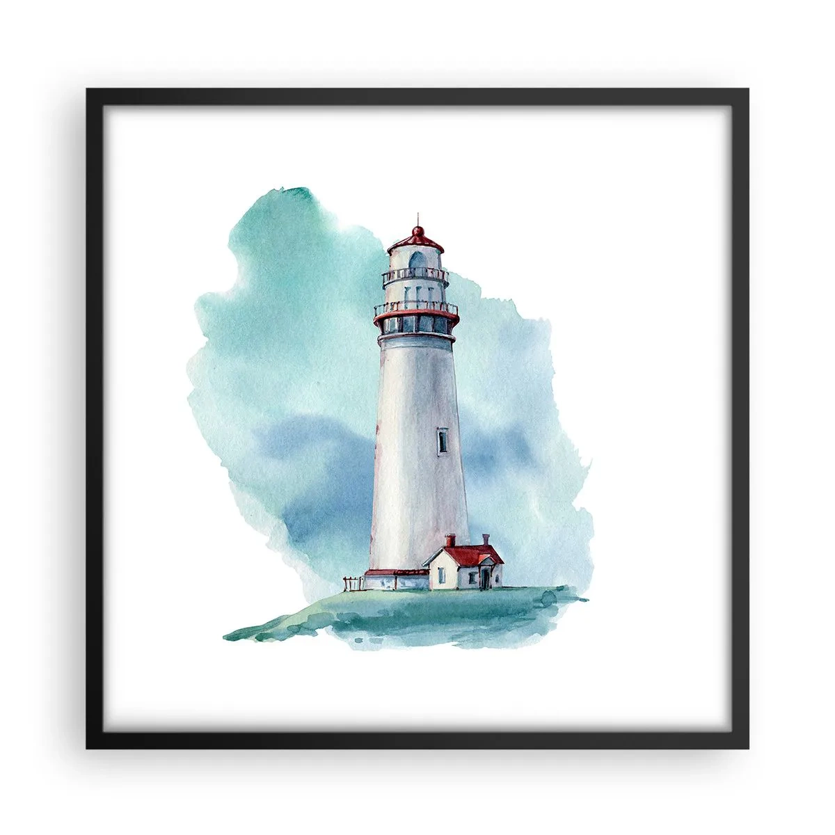 Poster in cornice nera - Il mite amico del blu - 50x50 cm