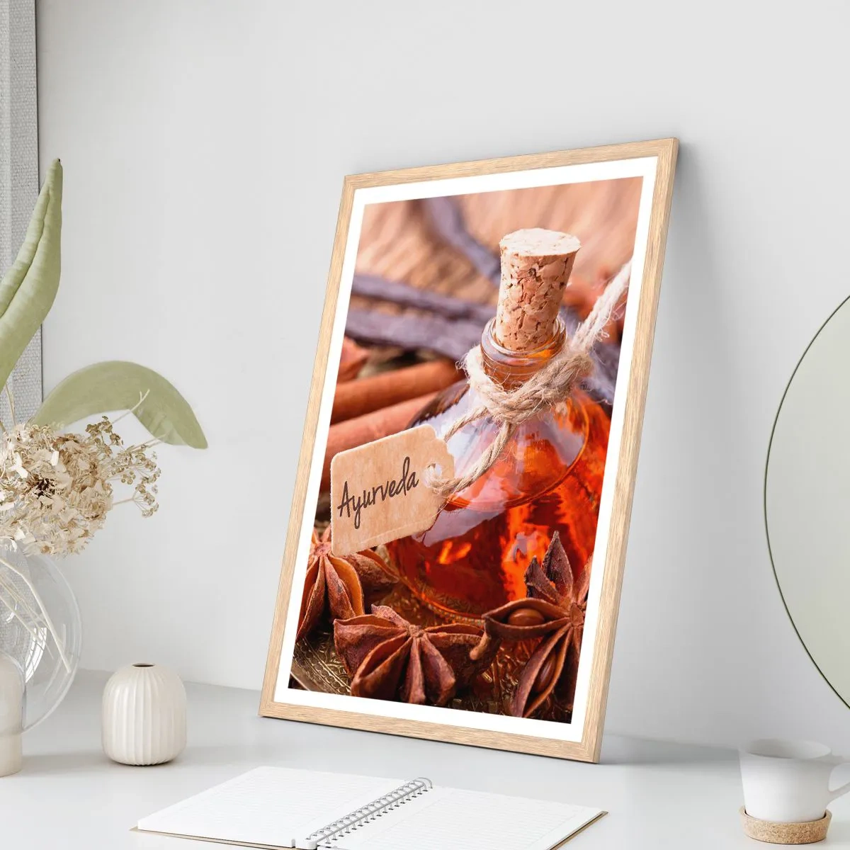 Poster in cornice rovere chiaro - Verso l'unità del corpo e dell'anima - 30x40 cm