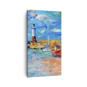 Quadro su tela - Stampe su Tela - Pomeriggio nell'insenatura multicolore - 45x80 cm