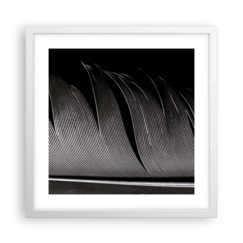 Poster in cornice bianca - Piuma: struttura meravigliosa - 40x40 cm