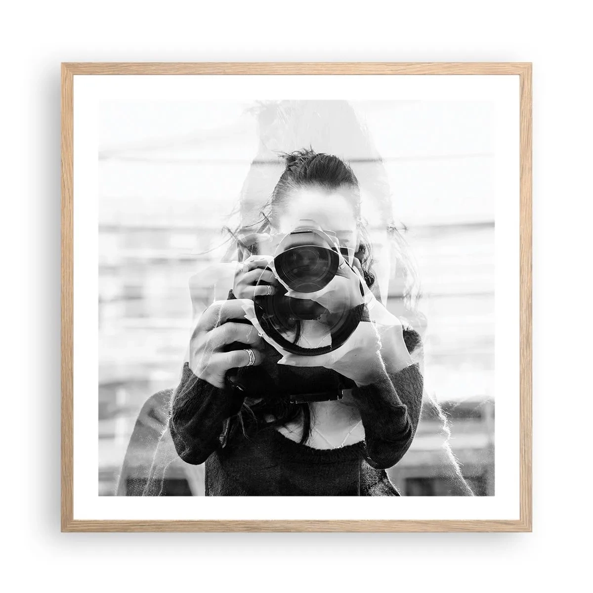 Poster in cornice rovere chiaro - Il creatore e il materiale - 60x60 cm