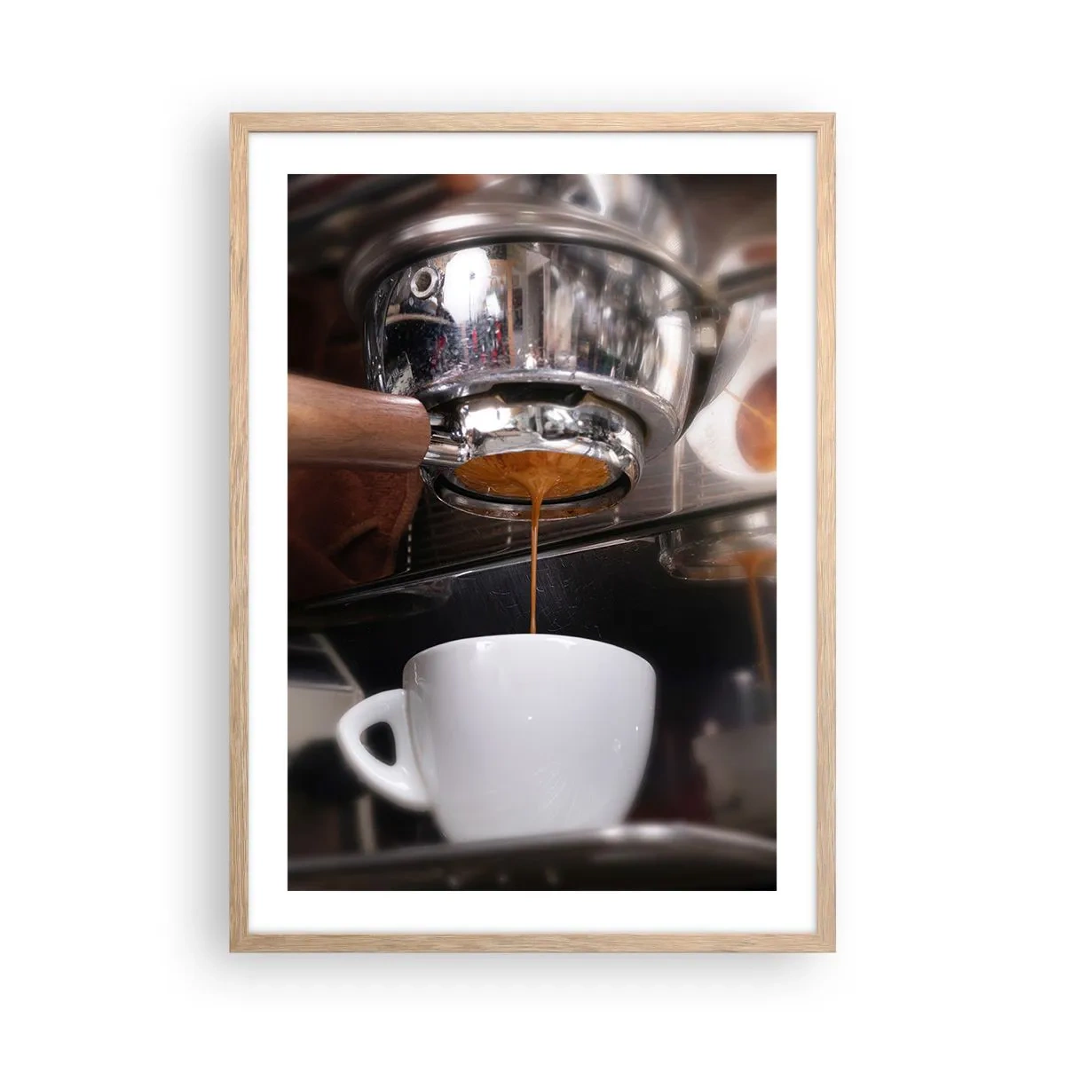 Poster in cornice rovere chiaro - Il miglior momento della giornata - 50x70 cm