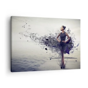 Quadro su tela - Stampe su Tela - Una donna in una composizione artistica sullo sfondo dell'acqua - 70x50cm - Venere africana - Decorazione murale moderna per soggiorno e camera da letto ARTTOR