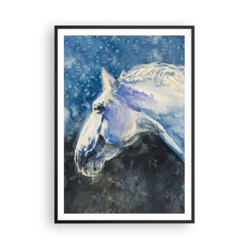 Poster in cornice nera - Ritratto in luce blu - 70x100 cm