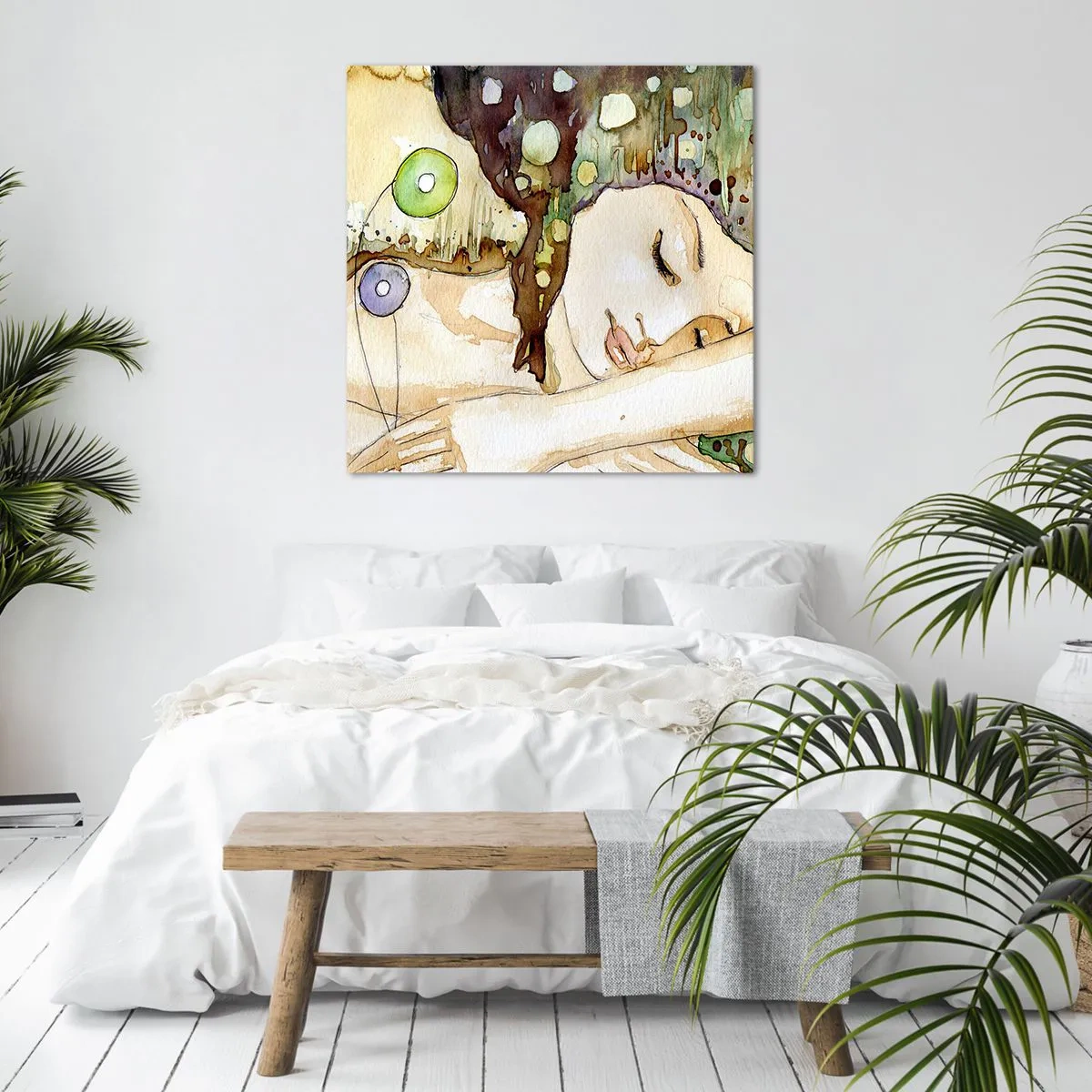 Quadro su tela - Stampe su Tela - Sogno smeraldo e viola - 50x50 cm
