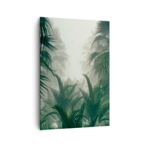Quadro su tela - Stampe su Tela - Vegetazione tropicale nella fitta nebbia della foresta pluviale - 70x100cm - Mistero dei tropici - Decorazione murale moderna per soggiorno e camera da letto ARTTOR