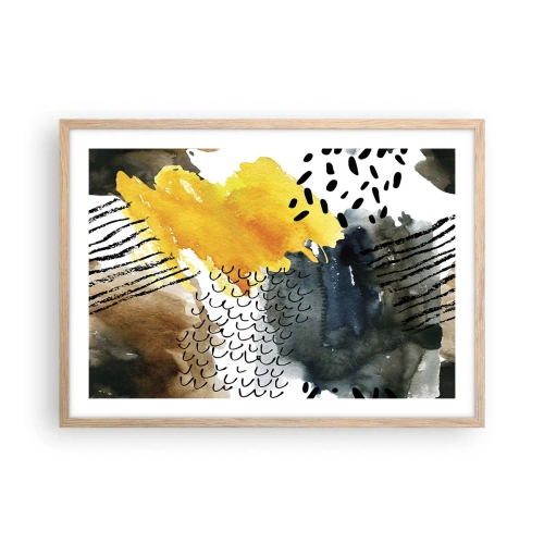 Poster in cornice rovere chiaro - L'incontro degli elementi - 70x50 cm