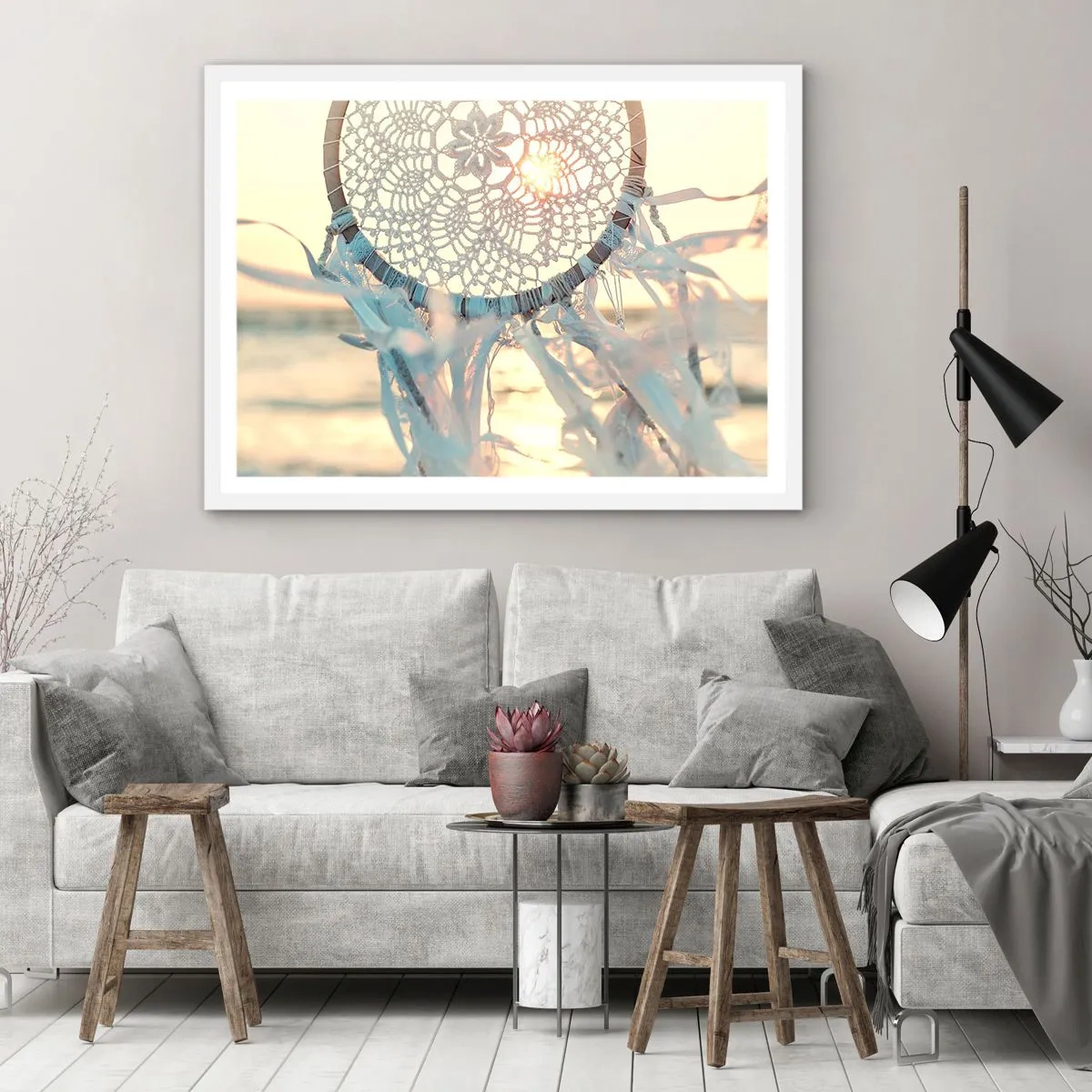 Poster in cornice bianca - Totem di pizzo - 50x40 cm