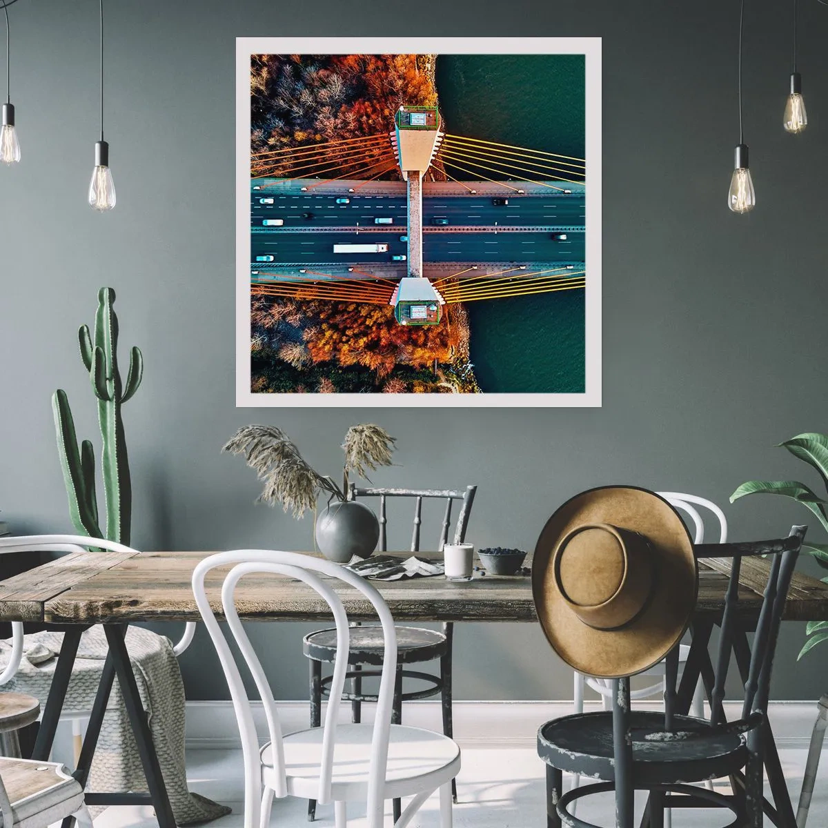 Poster - Oltre il fiume, oltre il bosco - 50x50 cm