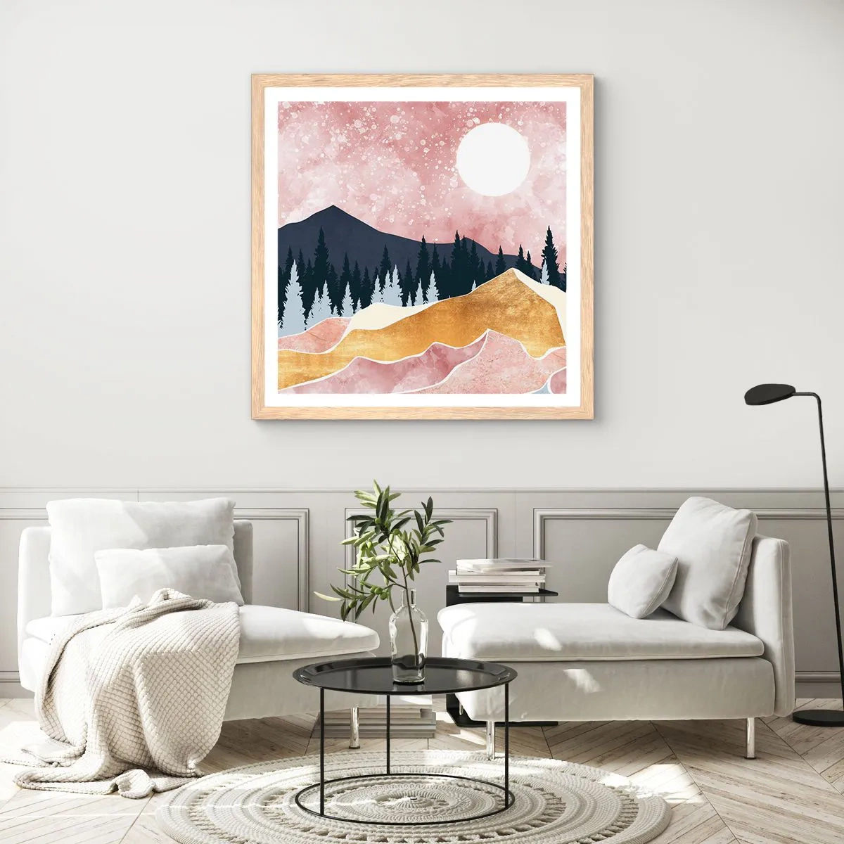 Poster in cornice rovere chiaro - Guardiano notturno - 40x40 cm