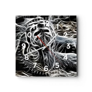 Orologio da parete - Orologio in Vetro - Studio di leggerezza felina - 30x30 cm