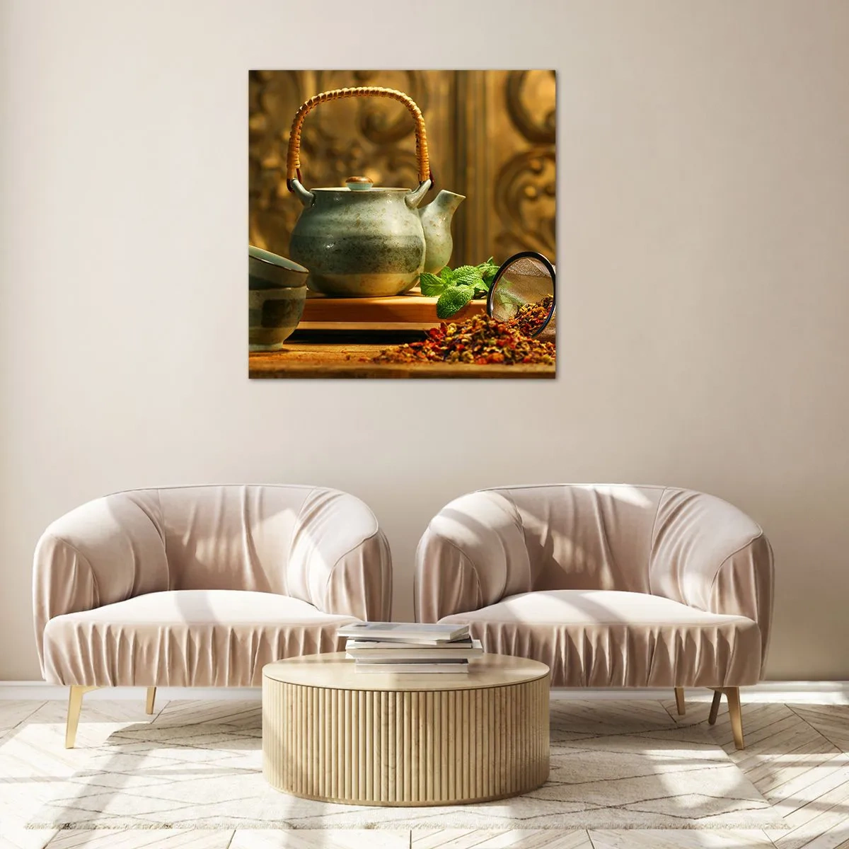 Quadro su vetro - Trattato sul tè - 30x30 cm