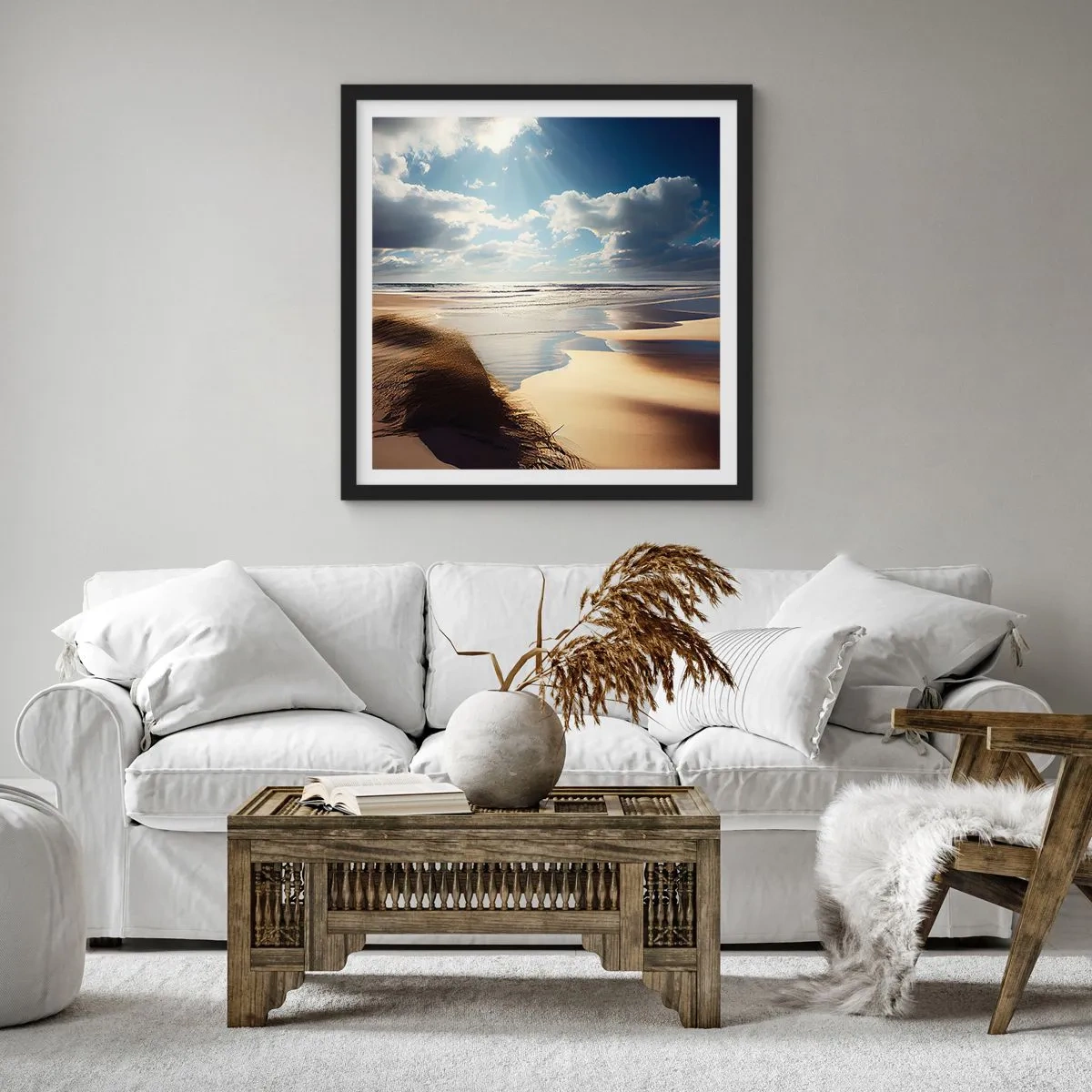 Poster in cornice nera - Spiaggia incontaminata - 40x40 cm