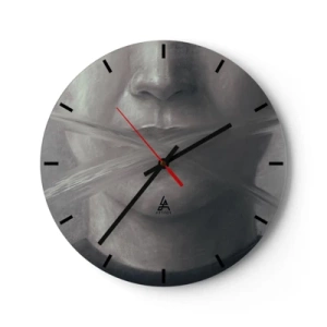Orologio da parete - Orologio in Vetro - Neanche una parola - 40x40 cm