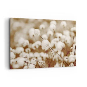 Quadro su tela - Stampe su Tela - Un campo di delicate piante color seppia - 100x70cm - Campo di morbidezza - Decorazione murale moderna per soggiorno e camera da letto ARTTOR