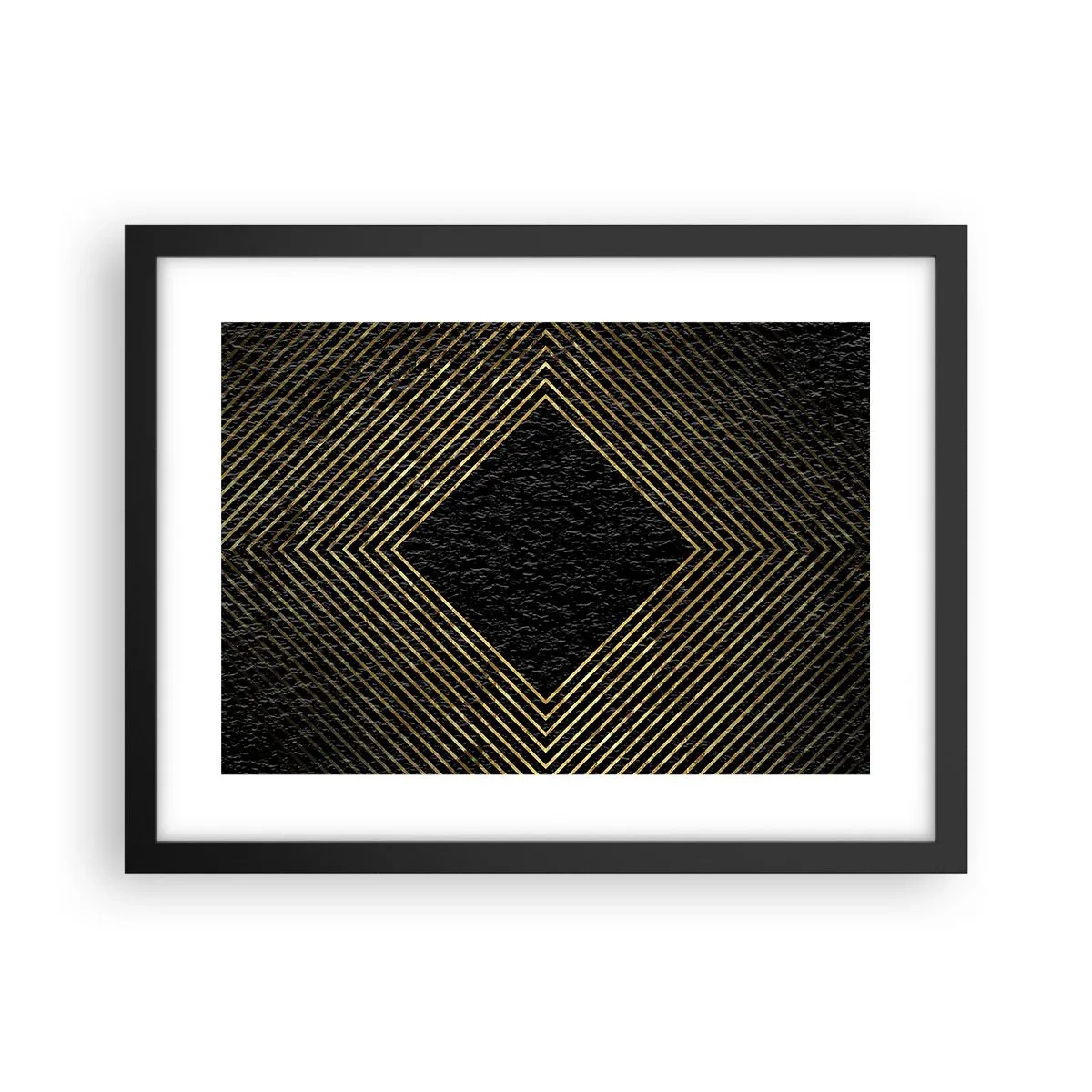 Poster in cornice nera - Geometria in stile glamour - 40x30 cm